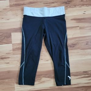 VS Pink Green Waistband Yoga Capri Pant in Size S | P